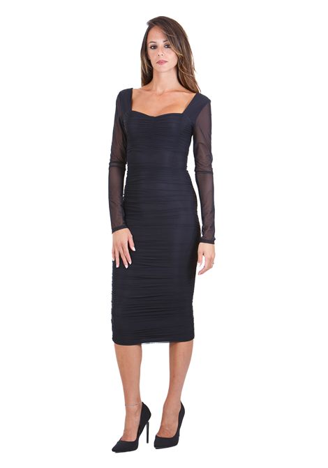 TUBINO MIDI IN TULLE CON ARRICCIATURE MAR DE MARGARITAS | Abiti | SVEVA-01350-PTTN0045NE01